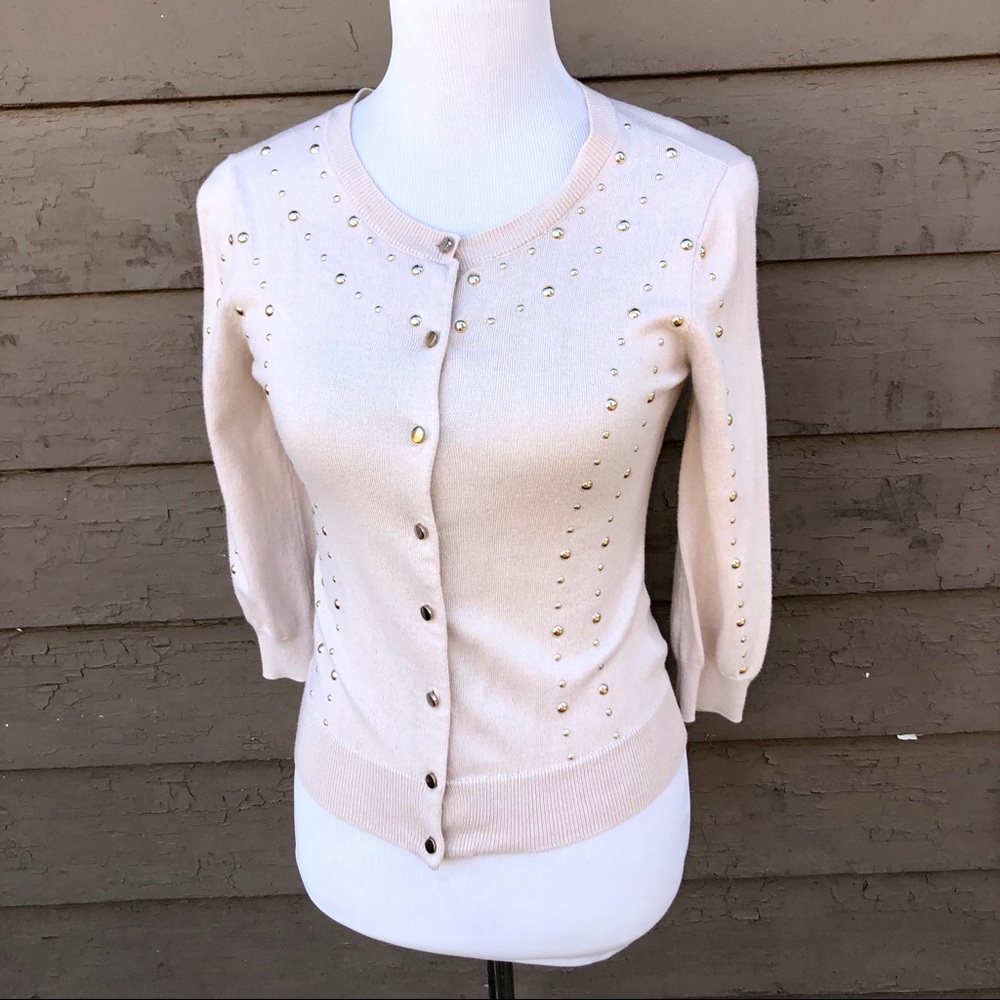 The Limited cream cardigan w/ gold embellishments!